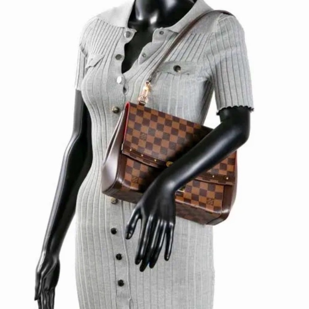 ‼️RARE❤️Louis Vuitton Damier Ebene shoulder bag studded LV handbag LV trunk bag - Picture 16 of 17